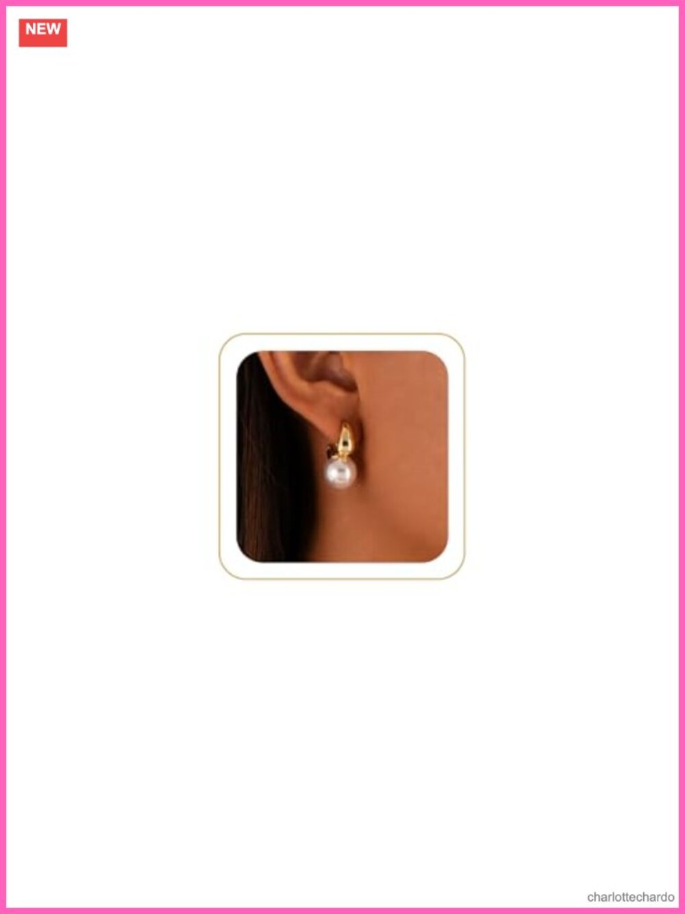 14K Gold Plated Pearl Drop Earrings for Women, Freshwater Cultured Pearl Dangle
